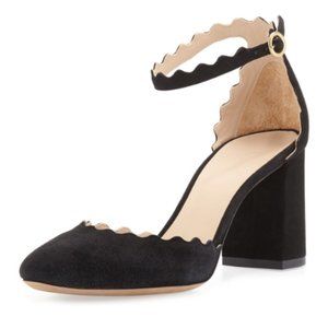 Chloe Lauren Scalloped d'Orsay Pump, Black size 39